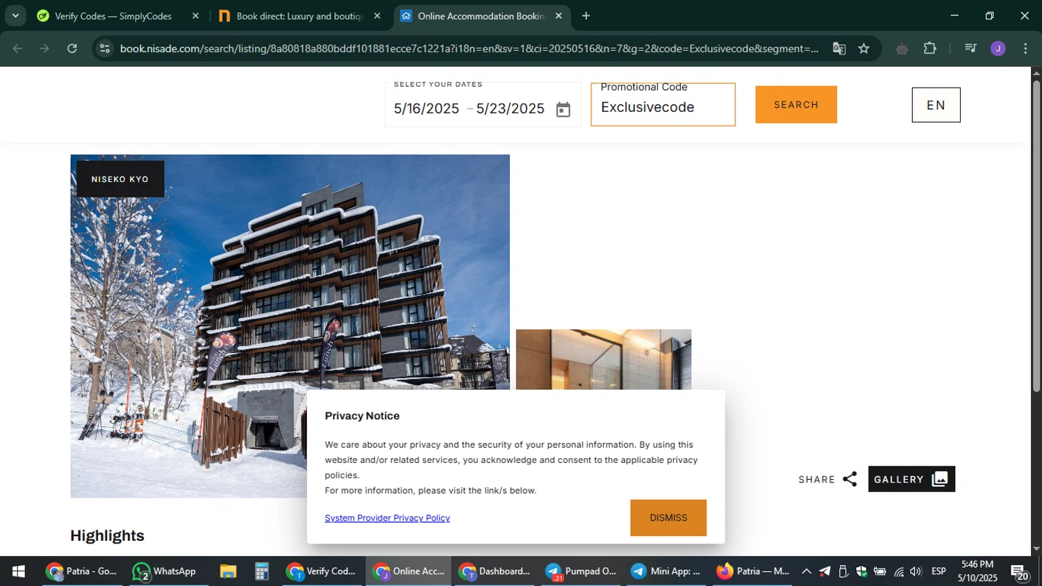 NISADE checkout page showing NISADE promo code box | Screenshot taken by SimplyCodes community member on May 10, 2025
