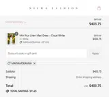Niswa Fashion coupon verification screenshot