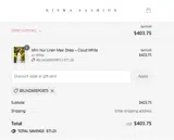 Niswa Fashion coupon verification screenshot