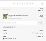 Niswa Fashion coupon verification screenshot
