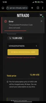 VOYAGERSOFNERA coupon verification screenshot