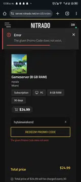 hytaleweekend coupon verification screenshot
