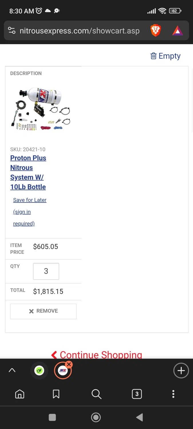 Nitrous Express coupon code screenshot showing code FourPointSixChris applied at Nitrous Express checkout page. Uploaded by SimplyCodes community member BargainPioneer8286 on Dec 27, 2024