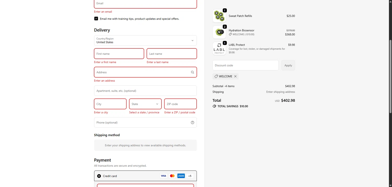 Nix Biosensors promo code screenshot showing code WELCOME applied at Nix Biosensors checkout page. Uploaded by SimplyCodes community member FrugalPhoenix2446 on Oct 3, 2025