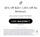 New Jersey Devils Shop coupon verification screenshot