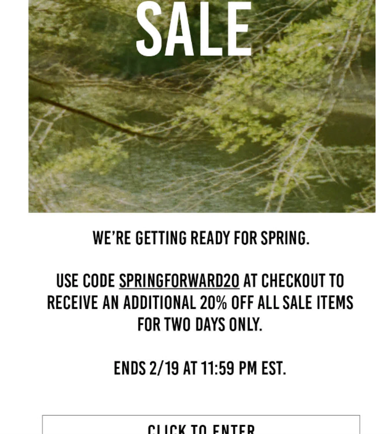 No.6 Store promo code screenshot showing code SPRINGFORWARD20 applied at No.6 Store checkout page. Uploaded by SimplyCodes community member valeriaantonieta on Feb 18, 2026
