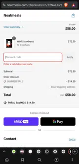 RESET15 coupon verification screenshot