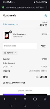 Text10 coupon verification screenshot