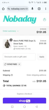 Roneynbd coupon verification screenshot