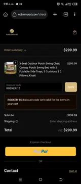 ROCKER-15 coupon verification screenshot