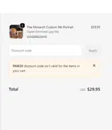 PAW20 coupon verification screenshot