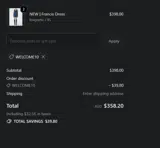 WELCOME10 coupon verification screenshot