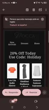 Holiday coupon verification screenshot