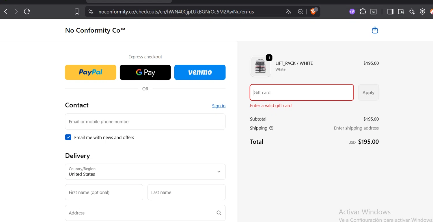 NoConformity promo code screenshot showing code ANTWAN applied at NoConformity checkout page. Uploaded by SimplyCodes community member CoinOwl5103 on Oct 11, 2025