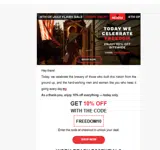 FREEDOM10 coupon verification screenshot