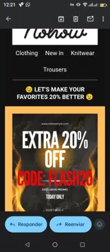 Flash20 coupon verification screenshot