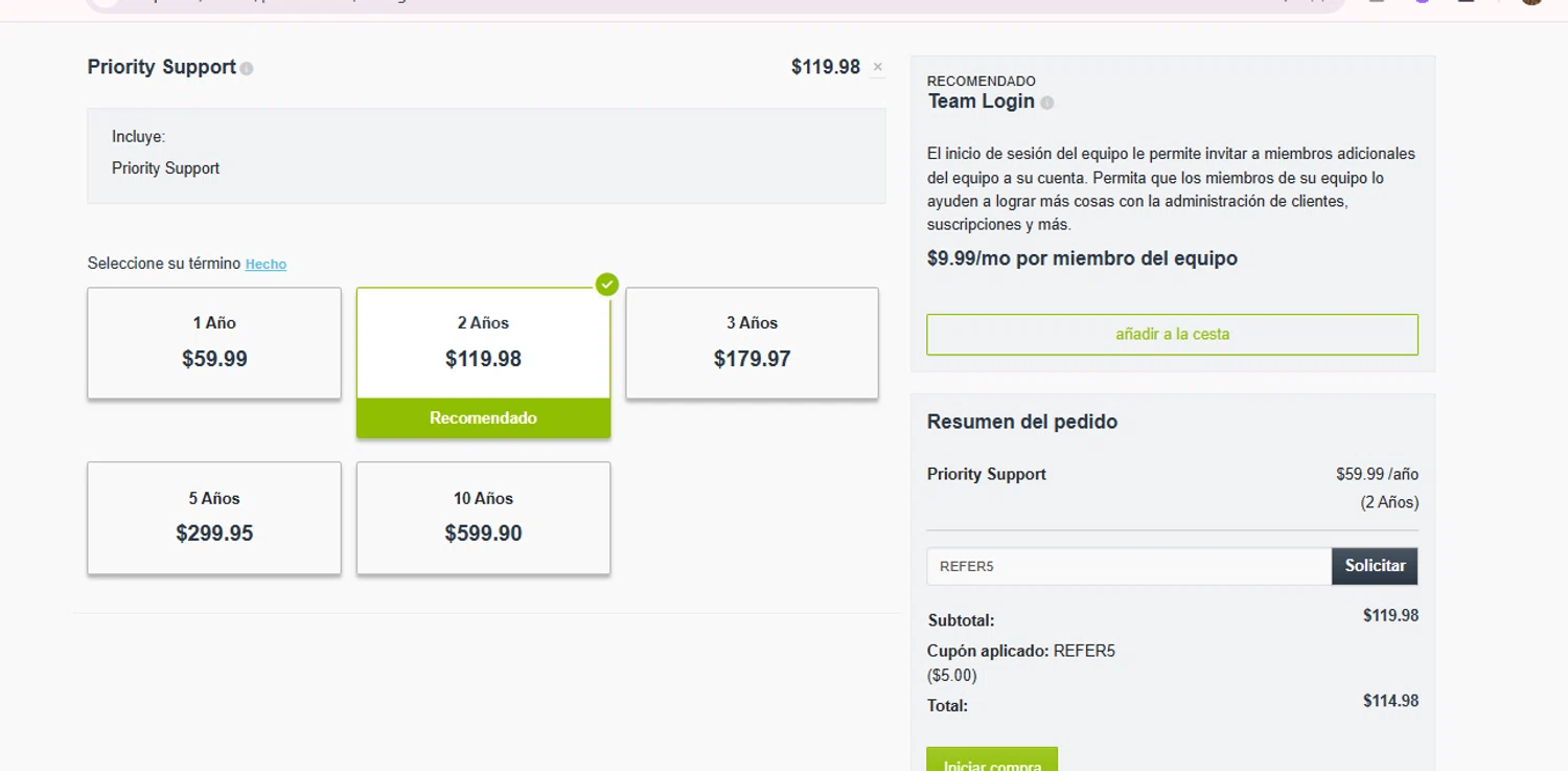 No-IP coupon code screenshot showing code REFER5 applied at No-IP checkout page. Uploaded by SimplyCodes community member FundoEsperanza on Jun 13, 2025