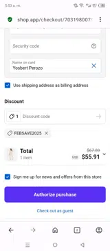 febsave2025 coupon verification screenshot