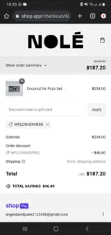 WFLC9HSXVR5G coupon verification screenshot
