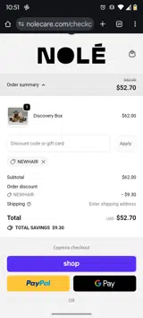 NEWHAIR coupon verification screenshot
