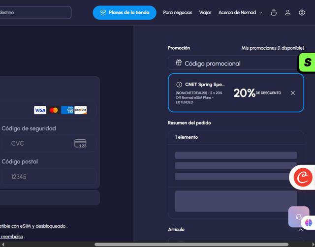 Nomad App checkout page showing Nomad App promo code box | Screenshot taken by SimplyCodes community member on Aug 23, 2025