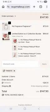 No Makeup Makeup coupon verification screenshot