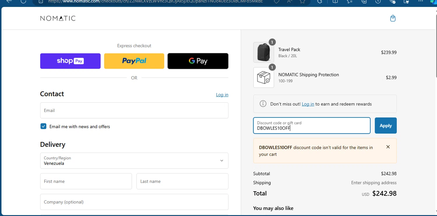 Nomatic Discount Codes 20 Off September 2024