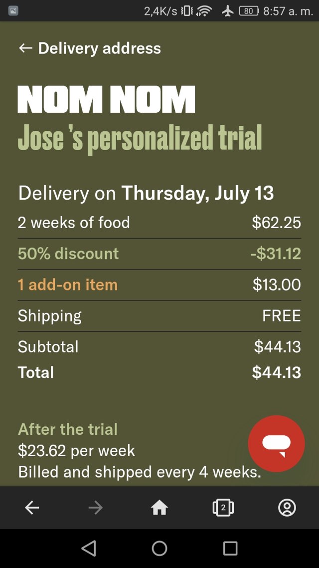 NomNomNow checkout page showing NomNomNow promo code box | Screenshot taken by SimplyCodes community member on Jul 7, 2023