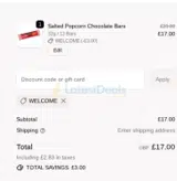 WELCOME coupon verification screenshot