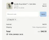 FALL10 coupon verification screenshot