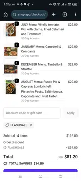 FLASHSALE coupon verification screenshot
