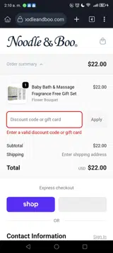 GIFT50 coupon verification screenshot