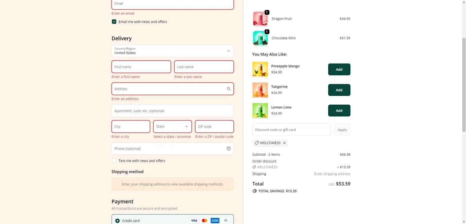 NOOMA discount code screenshot showing code Welcome20 applied at NOOMA checkout page. Uploaded by SimplyCodes community member ThriftyPhoenix5129 on Nov 18, 2025