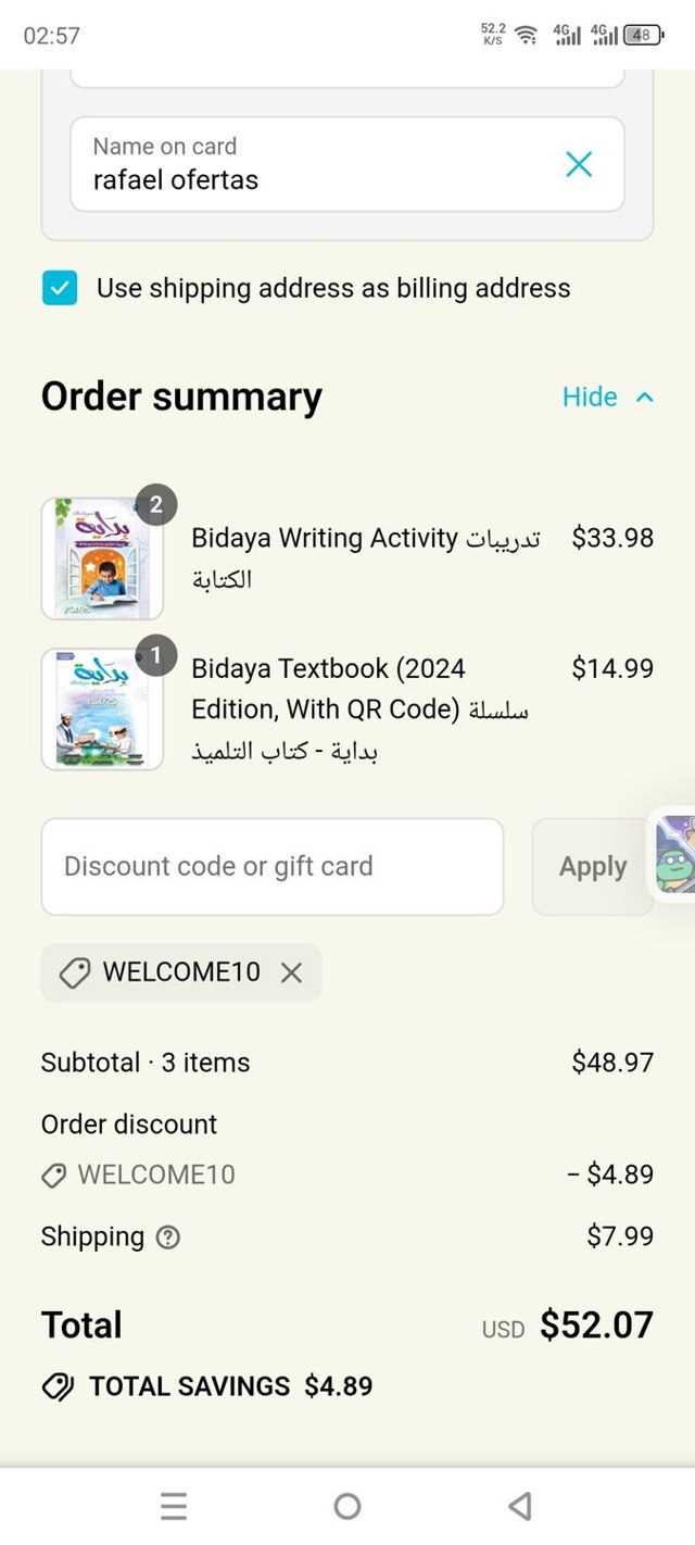 Noorart checkout page showing Noorart coupon code box | Screenshot taken by SimplyCodes community member on Sep 7, 2025
