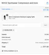 Baselayer coupon verification screenshot