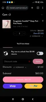 NORANI10 coupon verification screenshot