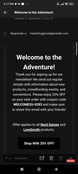 WELCOME20-9283 coupon verification screenshot