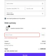 DERRICK coupon verification screenshot
