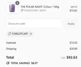 Forgotcart coupon verification screenshot