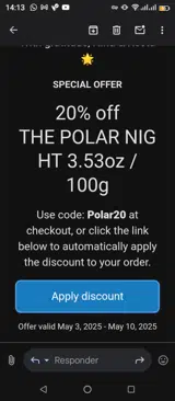 Polar20 coupon verification screenshot