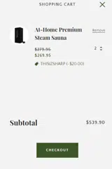 thisizsharp coupon verification screenshot