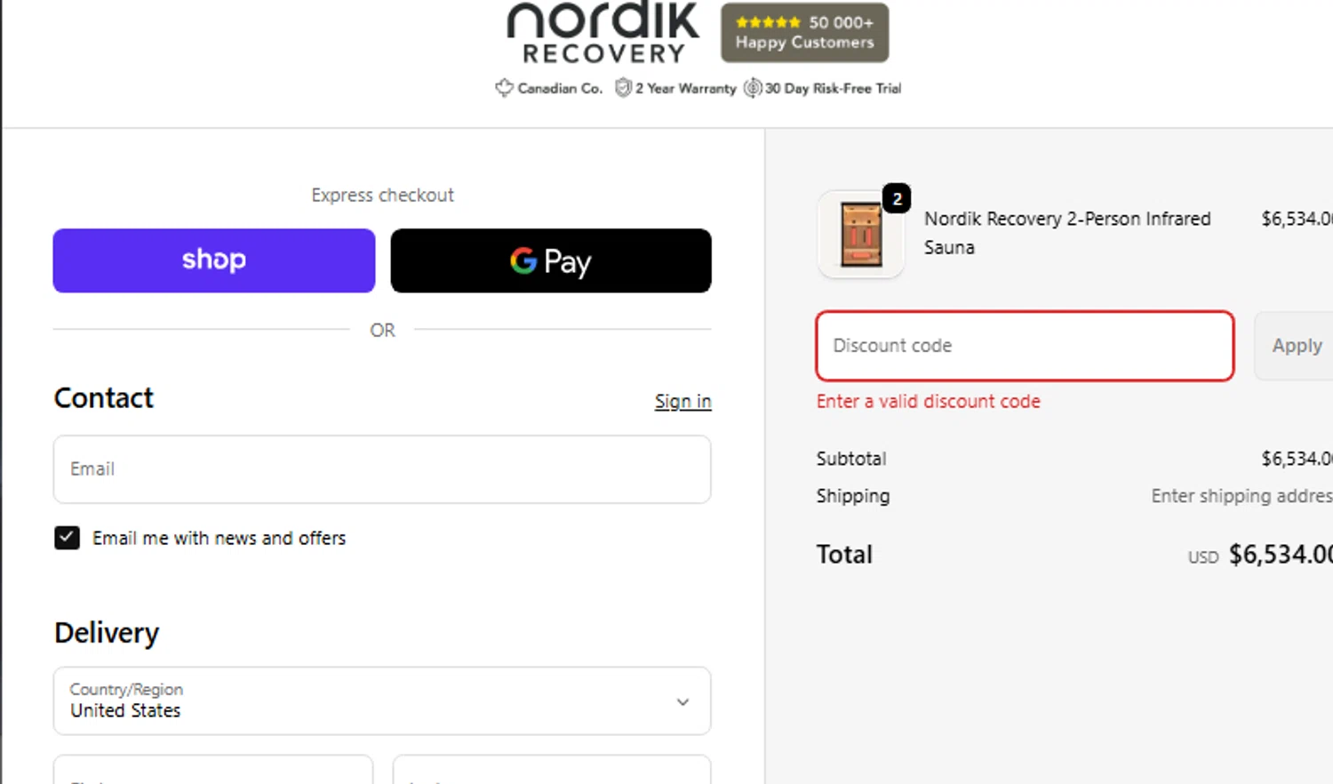 Nordik Recovery discount code screenshot showing code WELCOME5 applied at Nordik Recovery checkout page. Uploaded by SimplyCodes community member OsbelSanchez23 on Nov 8, 2025