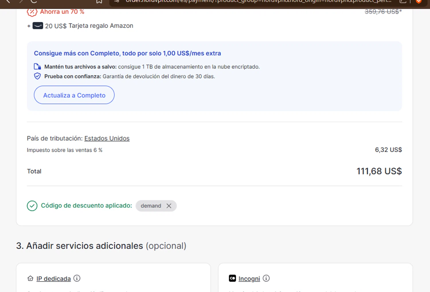 NordVPN discount code screenshot showing code DEMAND applied at NordVPN checkout page. Uploaded by SimplyCodes community member EpicHawk7011 on Jun 19, 2025