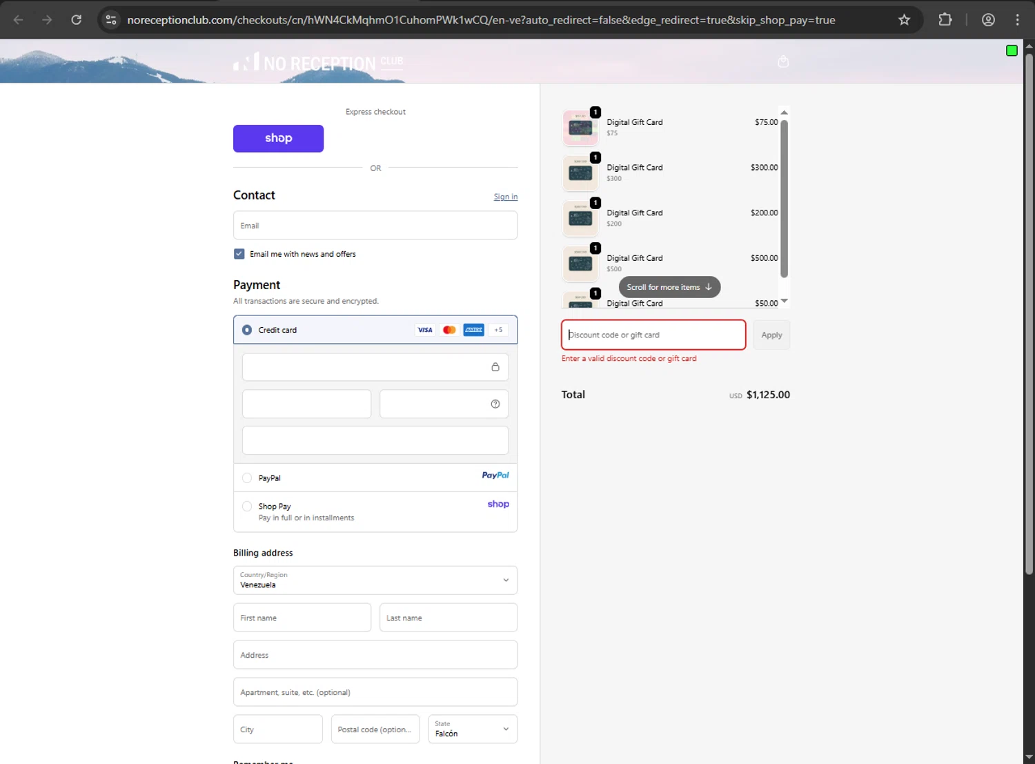 No Reception Club discount code screenshot showing code BRIGGS30 applied at No Reception Club checkout page. Uploaded by SimplyCodes community member luffyreturn on Oct 17, 2025