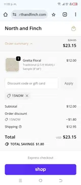 15NOW coupon verification screenshot