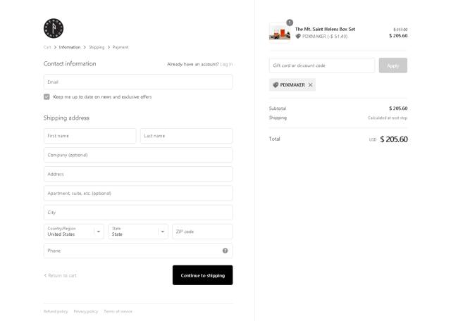North Drinkware checkout page showing North Drinkware promo code box | Screenshot taken by SimplyCodes community member on Jul 21, 2020