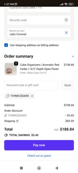 thinkcedar5 coupon verification screenshot