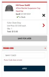 BAN112425 coupon verification screenshot