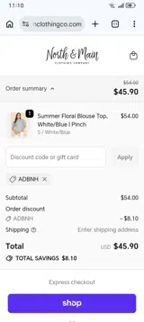 ADBNH coupon verification screenshot