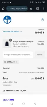 EXTRA10 coupon verification screenshot